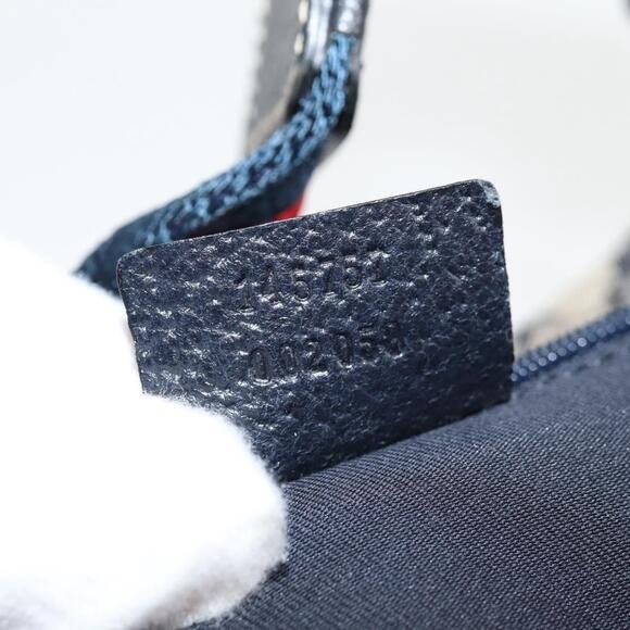 GUCCI GG Canvas Sherry Line Shoulder Bag Navy Beige Red - Picture 12 of 16